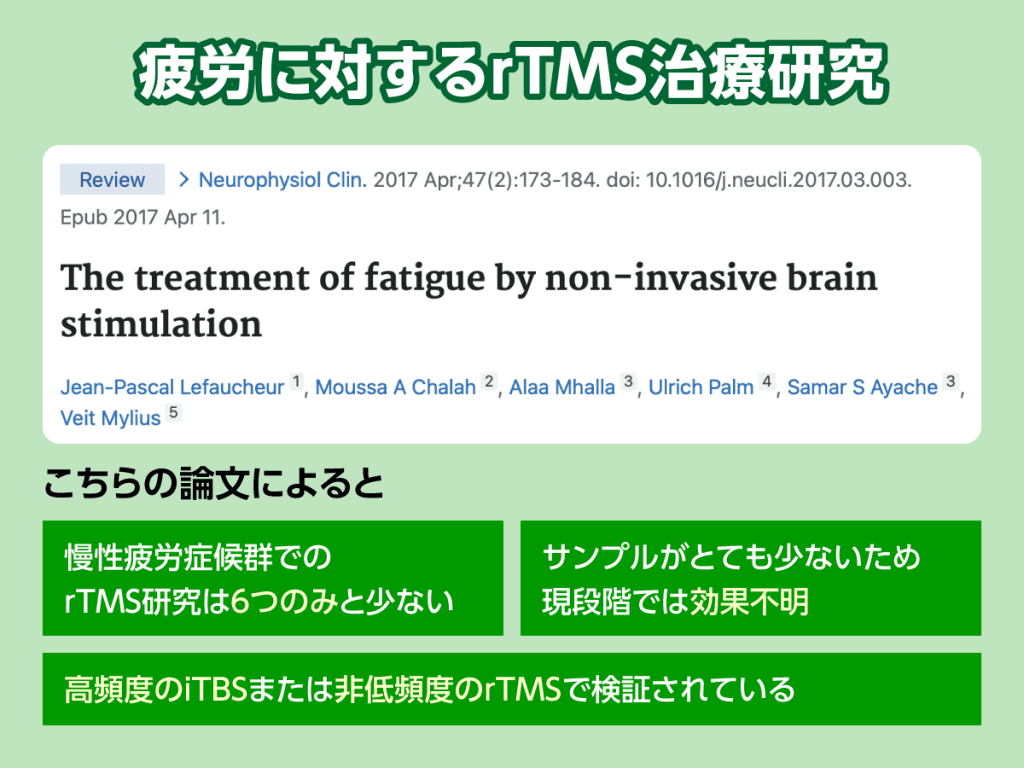 慢性疲労症候群でのTMSのエビデンス