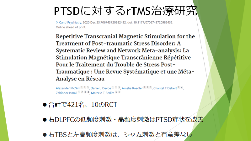 PSDのTMS治療エビデンス(システマティックレビュー)