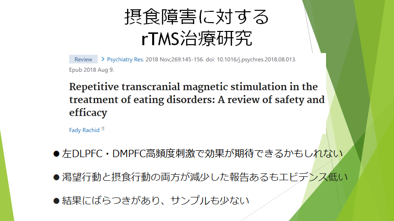 摂食障害へのTMS治療に対するエビデンス(レビュー)のご紹介