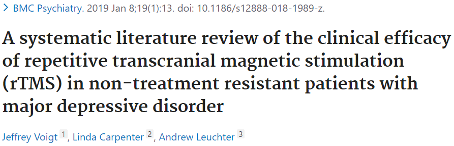 非治療抵抗性うつ病のTMS治療の費用対効果を調べた論文
