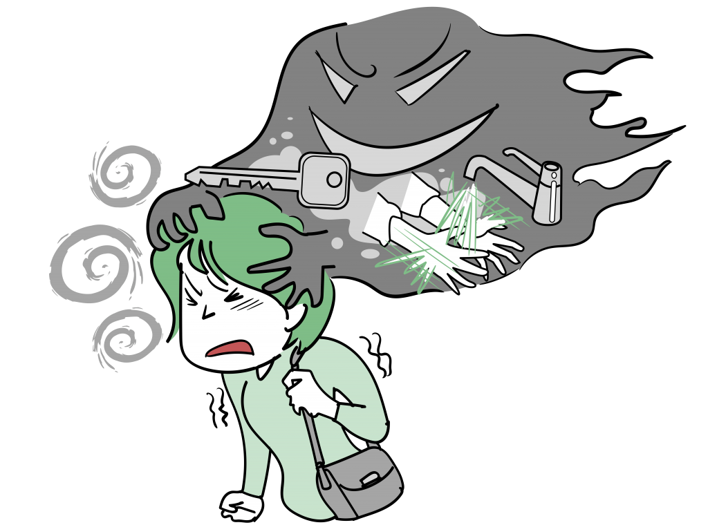 強迫性障害の症状のイラストになります。