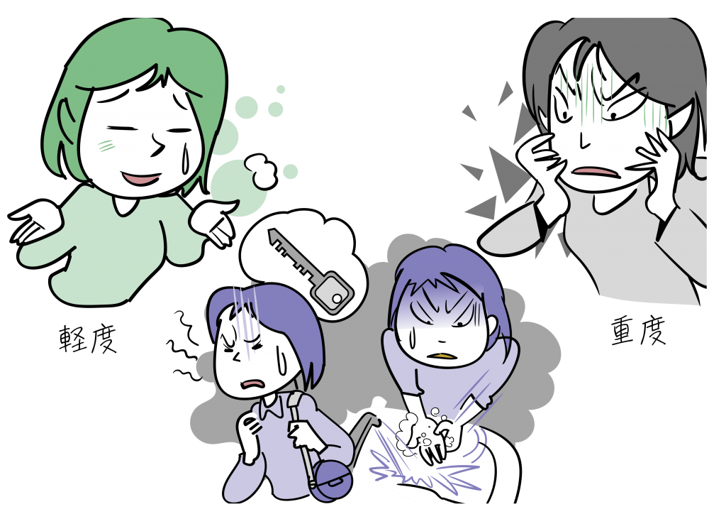 強迫性障害の重症度についてイラストにしました。