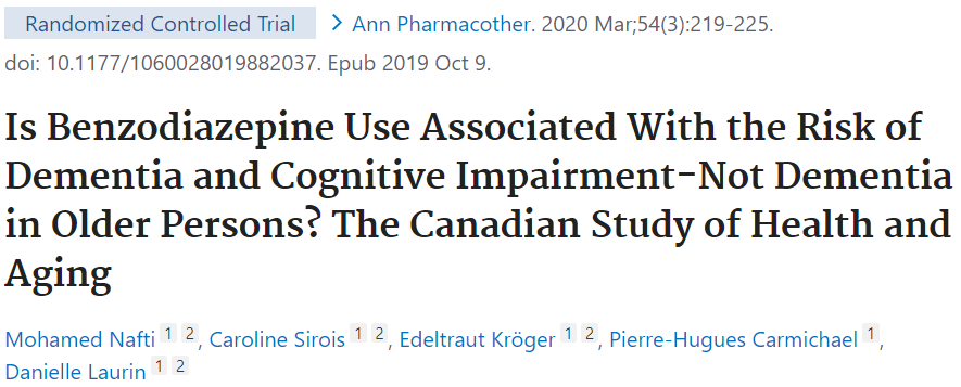 ベンゾジアゼピン系抗不安薬睡眠薬と、高齢者の認知症リスクについてのRCTをご紹介します。