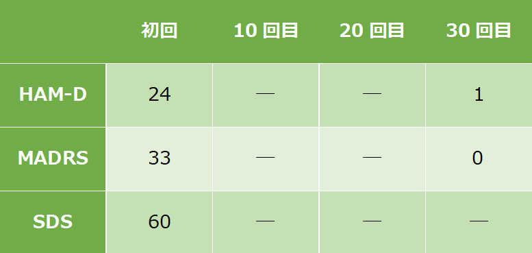 うつ病症例２の心理検査をまとめた図になります。