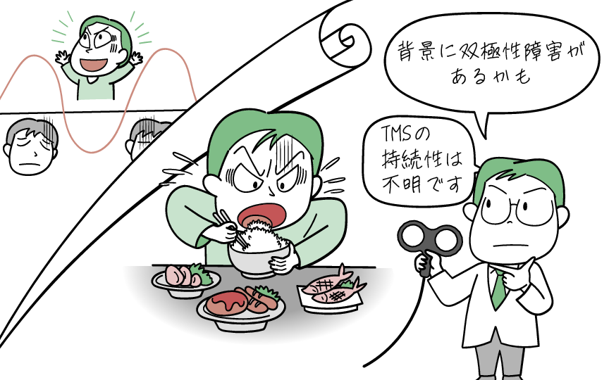 過食症のTMS治療での注意点をイラストでまとめました。