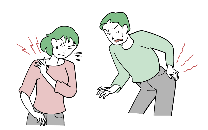 慢性疼痛の症状をあらわすイラストです。