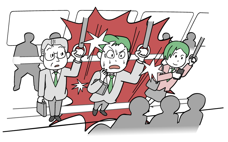 パニック障害の症状の特徴をイラストにして表現しました。